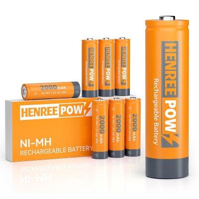 Henreepow AA 2000mAh 1.2V Kapasiti Tinggi Ni-MH Bateri boleh dicas semula