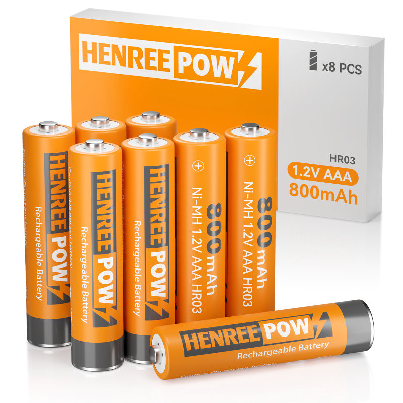 Henreepow AAA 800mAh 1.2V Kapasiti Tinggi Ni-MH Bateri boleh dicas semula