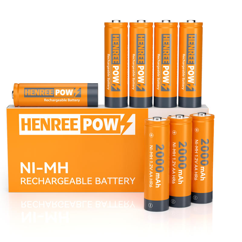 Henreepow AA 2000mAh 1.2V Kapasiti Tinggi Ni-MH Bateri boleh dicas semula